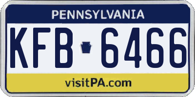 PA license plate KFB6466
