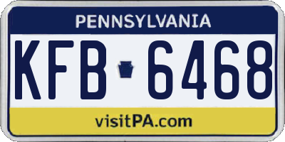 PA license plate KFB6468