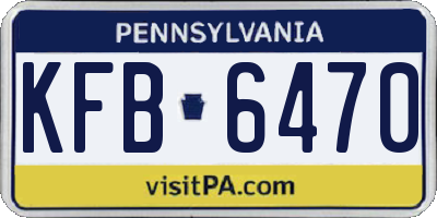 PA license plate KFB6470
