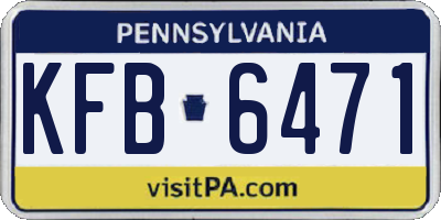 PA license plate KFB6471