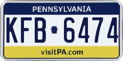 PA license plate KFB6474
