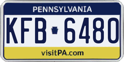 PA license plate KFB6480