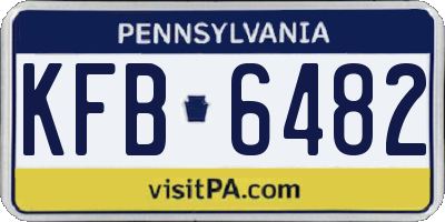PA license plate KFB6482