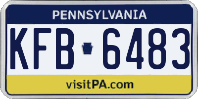 PA license plate KFB6483