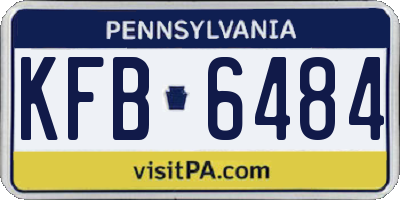 PA license plate KFB6484