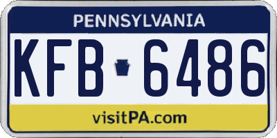 PA license plate KFB6486