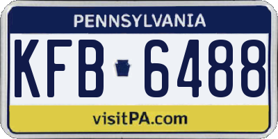 PA license plate KFB6488