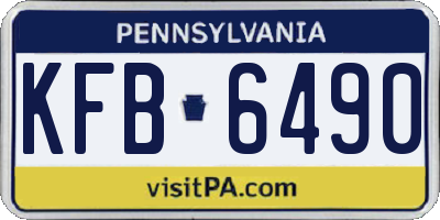 PA license plate KFB6490