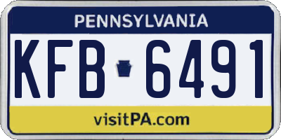PA license plate KFB6491