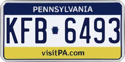 PA license plate KFB6493