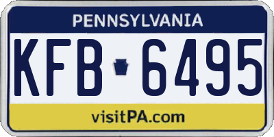 PA license plate KFB6495