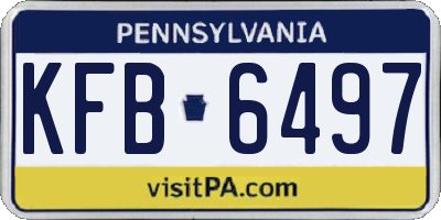 PA license plate KFB6497