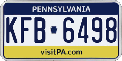 PA license plate KFB6498