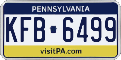 PA license plate KFB6499