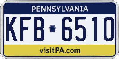 PA license plate KFB6510