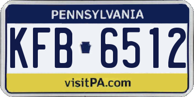 PA license plate KFB6512