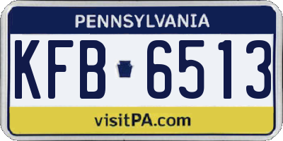 PA license plate KFB6513