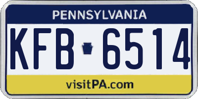 PA license plate KFB6514