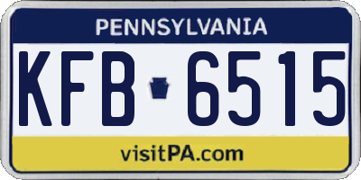 PA license plate KFB6515
