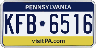 PA license plate KFB6516