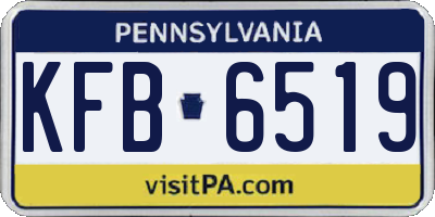 PA license plate KFB6519