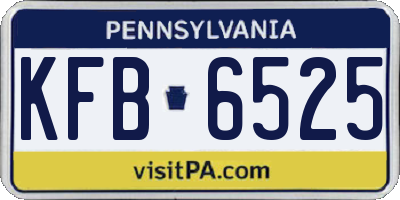 PA license plate KFB6525