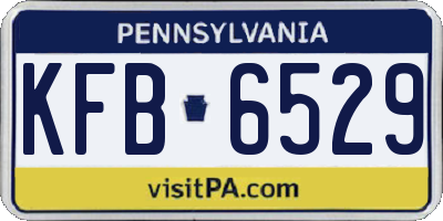 PA license plate KFB6529