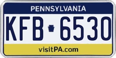 PA license plate KFB6530