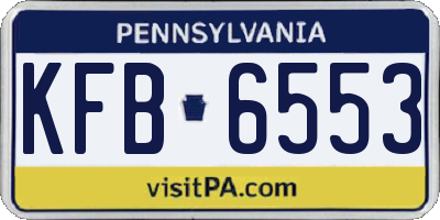 PA license plate KFB6553