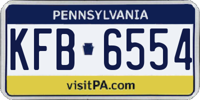 PA license plate KFB6554