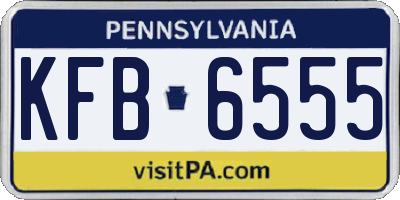 PA license plate KFB6555