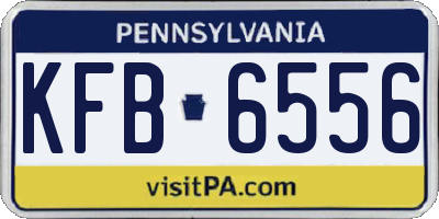 PA license plate KFB6556