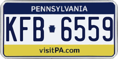 PA license plate KFB6559