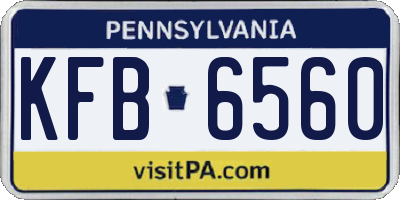 PA license plate KFB6560