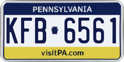PA license plate KFB6561