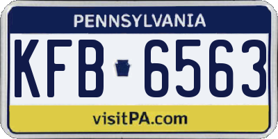 PA license plate KFB6563