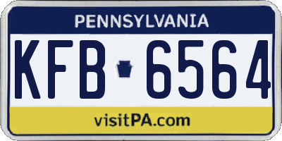 PA license plate KFB6564