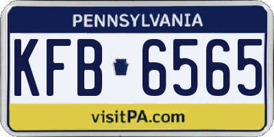 PA license plate KFB6565