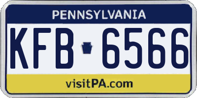 PA license plate KFB6566