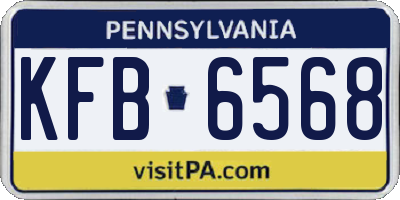 PA license plate KFB6568