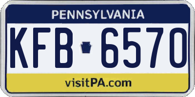 PA license plate KFB6570