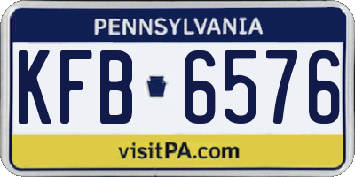 PA license plate KFB6576