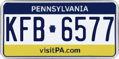 PA license plate KFB6577