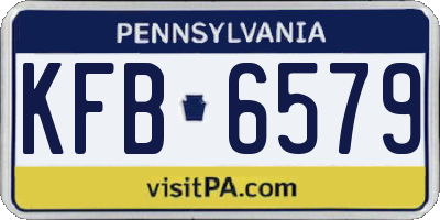 PA license plate KFB6579