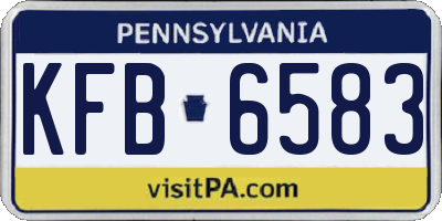 PA license plate KFB6583