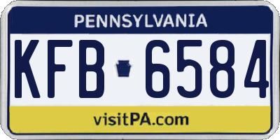 PA license plate KFB6584