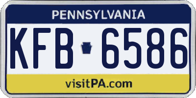 PA license plate KFB6586