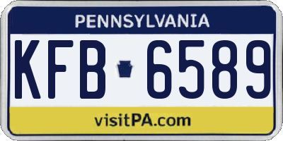 PA license plate KFB6589