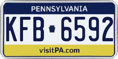 PA license plate KFB6592