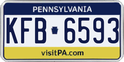 PA license plate KFB6593